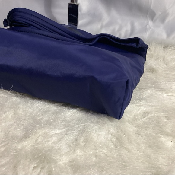 Anya Hindmarch Striped Smiley Wink Face Nylon Blue Tote Bag EUC - Picture 10 of 14